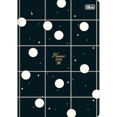 Imagem de Tilibra - Planner Grampeado 17,8 x 25,4 cm West Village 90 G 2026 - Fundo Preto Quadriculado