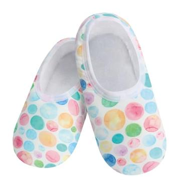 Imagem de Snoozies Meias femininas Skinnies – Antiderrapante, Leve e Macia, Forro de Sherpa Dobrável para Viagem, Branco, X-Large