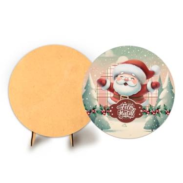 Imagem de Painel Redondo Com Elastico 50cm Flores + Suporte MDF (NAT134)