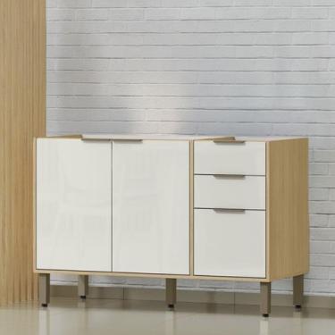 Imagem de Balcão de Pia para Cozinha 3 Portas e 2 Gavetas 120cm (sem cuba) - Gló