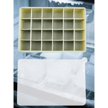 Imagem de Molde de cubo de gelo de 24 grades com tampa, flexível de liberação fácil, máquina fresca de verão, verde