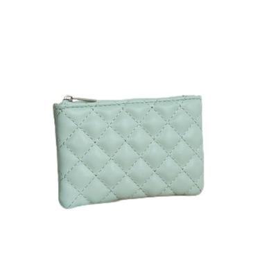 Imagem de Bolsa para moedas leve de poliuretano bolsa de mão masculina com zíper, Verde