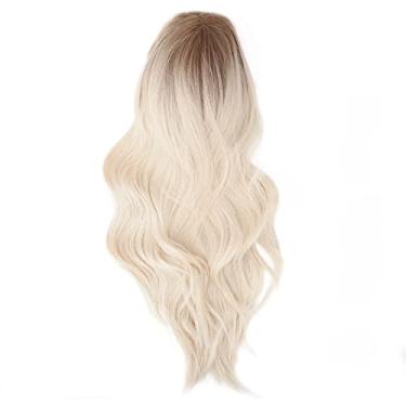 Imagem de Zhjvihx Peruca Longa Ondulada, Peruca Loira Gradiente Resistente Ao Calor para Mulheres e Meninas para a Vida Diária