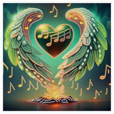 Imagem de Kits de pintura de diamante Love Wing para adultos, kits de arte de diamante de formato especial 5D para iniciantes, pintura de strass de cristal para decoração de parede de casa, 30 x 30 cm