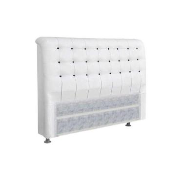 Imagem de Painel de Cama Box Estofada Queen Queen Dama Plus Courano Branco/Preto - Simbal
