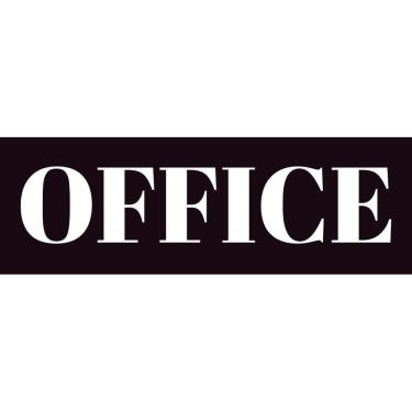 Imagem de Sinal de porta de escritório, etiqueta de escritório acrílica em preto e branco