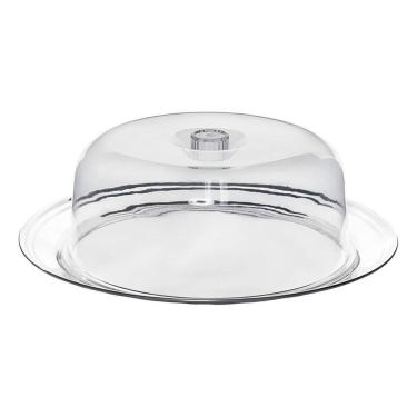 Imagem de Porta Bolos View Com Prato Base Inox Boleira Cúpula Acrílico