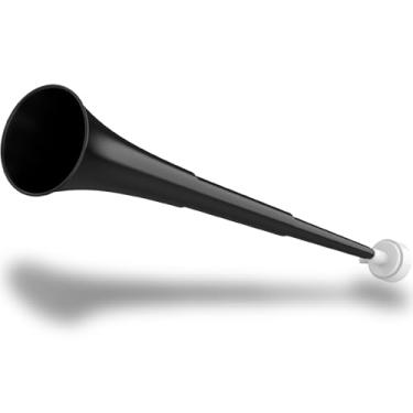 Imagem de Chifre de plástico dobrável Vuvuzela para estádio 61 cm, buzina de sopro, barulho, buzinas de futebol para passeios de barco e eventos esportivos (preto)