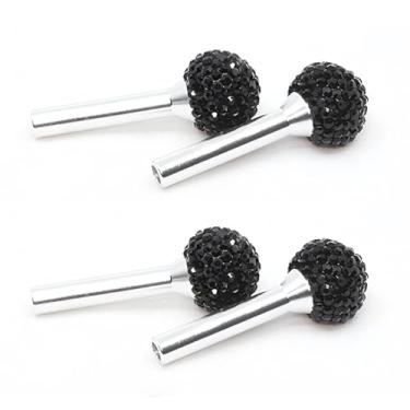 Imagem de Shakas 4 peças de maçanetas de fechadura interna de carro brilhantes, haste de pino de tração de fechadura decorada com diamante, acessórios de modificação interna de fivela de parafuso de abertura de