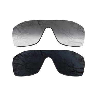 Imagem de ToughAsNails 2 pares de lentes polarizadas de substituição compatíveis com óculos de sol Oakley Batwolf OO9101, Cinza dégradé, One Size