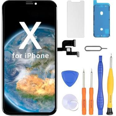 Imagem de LL TRADER Substituição de tela para iPhone X 5,8'' LCD Display Touch Screen Digitiser com kits de ferramentas de reparo Black Framework 2025new for USA