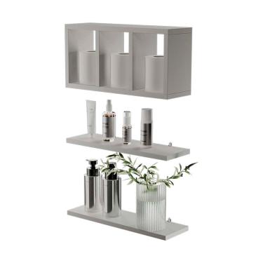Imagem de Nichos Prateleiras Decorativas Provença 40cm Branco Para Banheiro