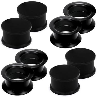 Imagem de Pexveiuu Plugues para alargadores de orelha pretos Slicone de 16 mm para alargadores de orelhas tamanho 16 mm alargador duplo plástico acrílico alargadores de orelha brincos kit de alongamento