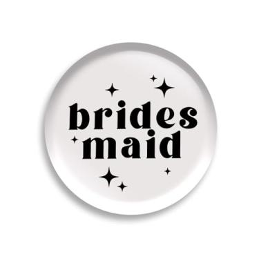 Imagem de Crachá de botão de casamento para mulheres, homens, noiva, dama de honra, noivo, dama de honra, presente de casamento, Small, Aço inoxidável, Sem Pedra Preciosa