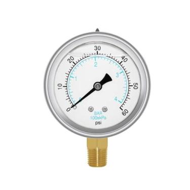 Imagem de Medidor de pressão Joywayus 0-60 PSI em latão 1/4 NPT com rosca macho