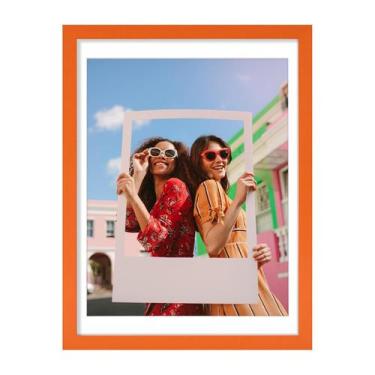 Imagem de Porta-retratos Vittanly 30x40cm laranja para 28x36cm com tapete