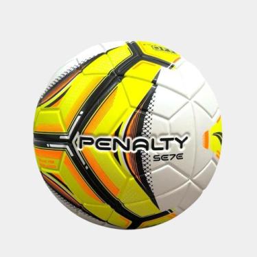 Imagem de Bola De Futebol Society Se7e R2 Penalty Original, Branco, Amarelo