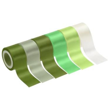 Imagem de PATIKIL 2,5 cm x 30 metros fita de cetim sólida, 6 peças de rolo de fita de tecido de poliéster face única para embrulho de presente, casamento, aniversário, buquê, laços de cabelo, decoração DIY, tom