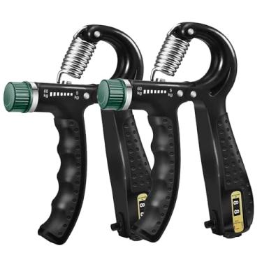 Imagem de Treinador de força de aderência, pacote com 2, resistência ajustável, 4,5 a 59,9 kg, fortalecedor de mão para capa de lesões, fortalecedor de antebraço para construção muscular