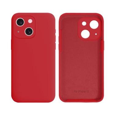 Imagem de Capinha Compatível com iPhone 15 Silicone com Interior Aveludado Prote