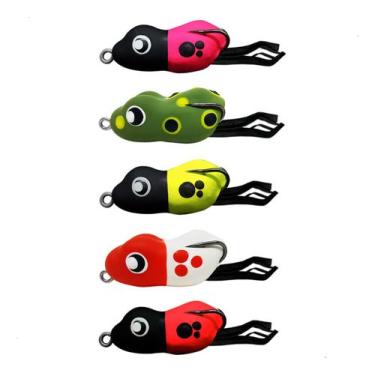Imagem de Kit 5 Iscas Pesca Traíra Monster Frog 4,8cm Matadeira Sapo, Monster Fr