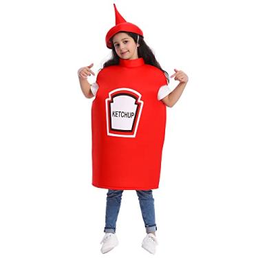 Imagem de DSplay Kids Mustard Ketchup Costume Halloween Party (7-9 years, red)