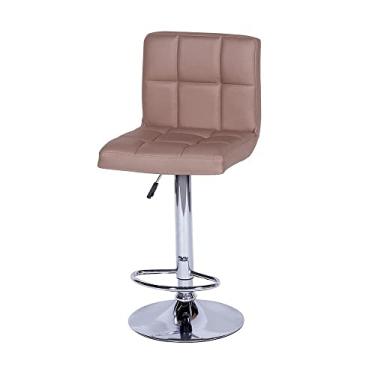 Imagem de KIT 02 BANQUETAS CONFORT ESTOF. CARAMELO BASE CROMADA