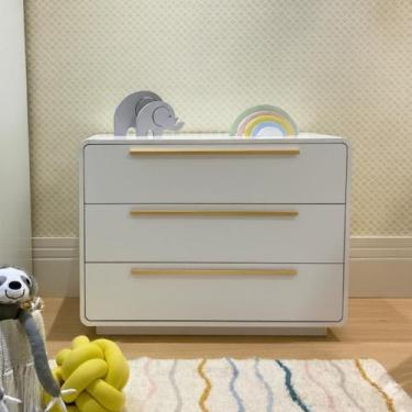 Imagem de Cômoda Infantil Canto Redondo Coleção Wave Divicar, branco