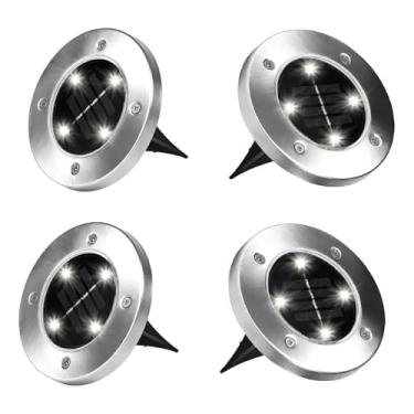 Imagem de Conjunto de 4 Luminárias Solares para Jardim, Alumínio, Preto Fosco, Iluminação Bidirecional, Montagem em Solo, LED 8W, 720 Lumens, Uso Externo