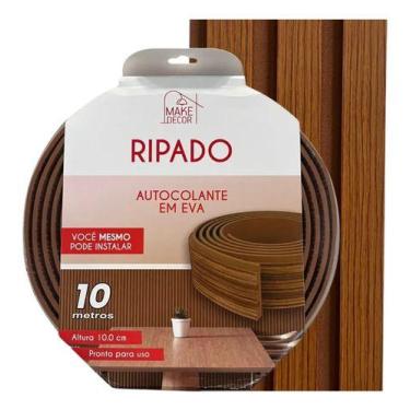 Imagem de Ripado Eva Marrom Amadeirado Adesivo 10cmx10m Facil Instalar - Make De