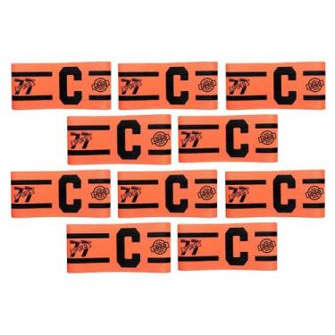 Imagem de Kit 10 Braçadeira Faixa Capitão Personalizável Brasão Time Fecho tiras