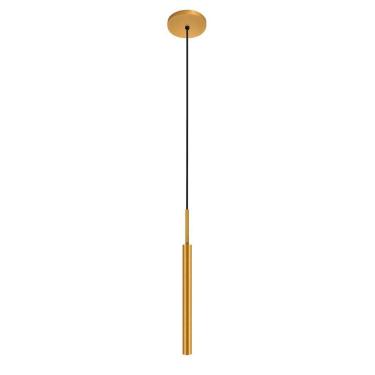 Imagem de Luminária Teto Pendente Tubo Sala Cozinha Ilha Dourado 40Cm