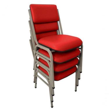 Imagem de Kit Com 4 Cadeiras Para Auditórios Linha Hotel Smart Vermelho