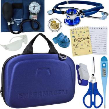 Imagem de Kit Enfermagem Maleta Super Luxo Completa Exclusiva - Love Saude, AZUL