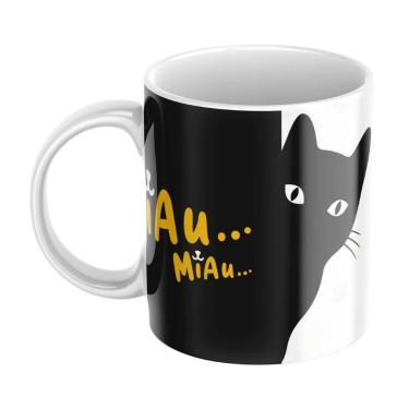 Imagem de Caneca Gato Preto E Gato Branco - Gato Preto