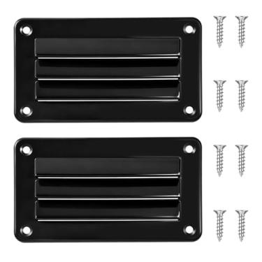 Imagem de Gtziqa 2 peças de ventilação macia de 13 x 7 cm, aberturas de ventilação de parede do sótão, tampa de ventilação quadrada de plástico com parafuso para caravana, banheiro, casa, escritório, porta