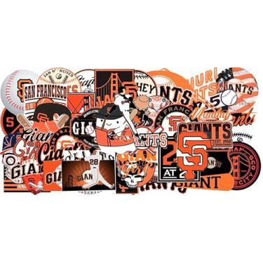 Imagem de 50 peças de adesivos San Francisco American Vinyl Giants pacote de adesivos de beisebol para garrafa de água, laptop, bicicleta, computador, motocicleta, estojo de viagem, adesivo decorativo de
