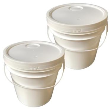 Imagem de Balde Plástico 12 Litros com Tampa Lacre e Alça Plástica | Atóxico BPA Free | Vedação Hermética | Alta Resistência | Para Alimentos, Químicos, Tintas e Limpeza | Kit 02 Peças