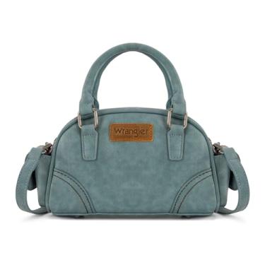Imagem de Bolsa tiracolo feminina Wrangler pequena Boston Barrel Bag Mini Top Handle com alça transversal, Jeans de bolso, Bolsa estilo barril retrô