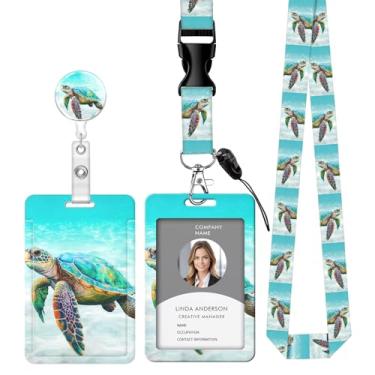 Imagem de Cordão retrátil para crachá de identificação com clipe e chaveiro, ajustável, bonito carretel de separação, durável e perfeito para mulheres enfermeiras, professoras, trabalhadoras de escritório