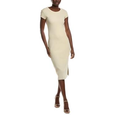 Imagem de BOSS Vestido feminino Elira de algodão canelado, Areia macia, P