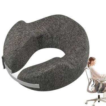 Imagem de Travesseiro de pescoço para dormir, travesseiro de apoio de pescoço | Almofada de dormir em forma de U para viagens de avião,Almofada de pescoço ajustável Almofada de cochilo de recuperação lenta para