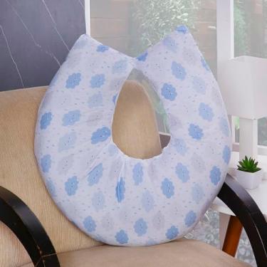 Imagem de Almofada Amamentação Multifuncional para Bebê Menino com Capa Removível (Nuvem)