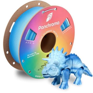 Imagem de Polymaker Filamento PLA fosco gradiente Panchroma, gradiente multicolorido, azul pastel e branco, filamento de impressão 3D de 1,75 mm, filamento PLA de impressora 3D, serve para a maioria das