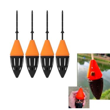 Imagem de Boia de Pesca Cevadeira SEM Chumbo - Reforçado para lançamento, Arraste Leve (4, Laranja)