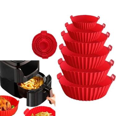 Imagem de Formas Silicone Para Air Fryer Lavável Fácil Limpeza Kit 6
