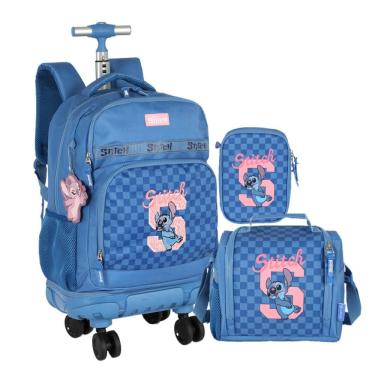 Imagem de Kit Mochila de Rodinha Stitch com Lancheira e Estojo – Luxcel Oficial