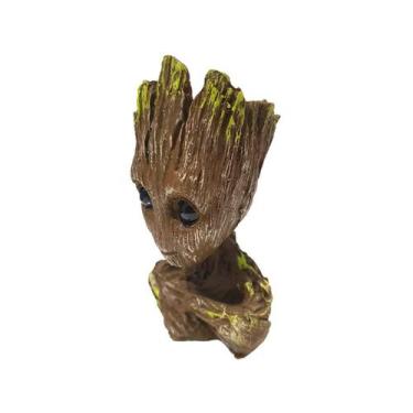Imagem de Baby Groot Vaso Porta Objetos Resina 15 Cm Feliz - Armazém geek