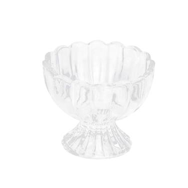 Imagem de 1 xícara de sobremesa de vidro de lótus transparente pudim de sorvete e tigela de salada para sobremesas, sundae e lanches, elegante prato de servir