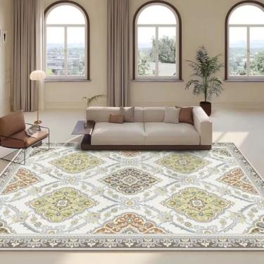 Imagem de Tapete Persa Retrô para Sala de Estar, Decoração para Área do Sofá, Tamanho Grande, Tapete Lavável para Casa e Quarto (200x400cm 78,7x157in/Sem Fiapos-7)